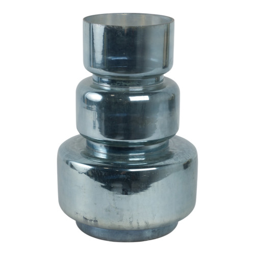 Sagebrook Home 12" Stacked Cylinder Glass Vase Blue Silver Wishlist Create New