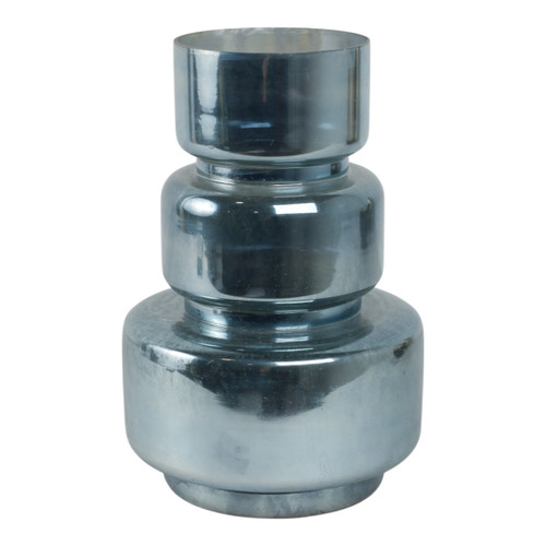 sagebrook home 12" Stacked Cylinder Glass Vase Blue Silver Wishlist Create New