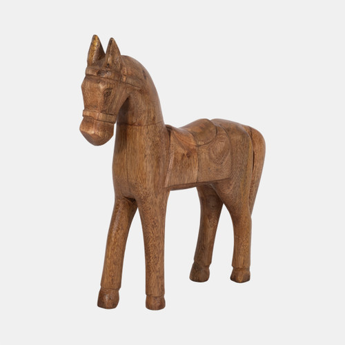 Sagebrook Home 12" Standing Horse With Saddle Natural Wishlist Create New