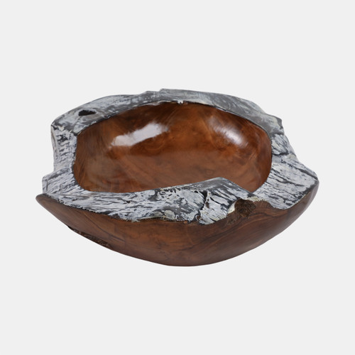 Sagebrook Home 12" Teakwood Bowl W/burnt Edges Dark Natural Wishlist Create New