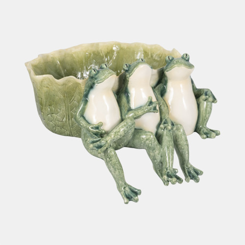Sagebrook Home 12" Three Sitting Frogs Planter Green Wishlist Create New