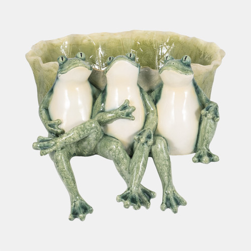 sagebrook home 12" Three Sitting Frogs Planter Green Wishlist Create New