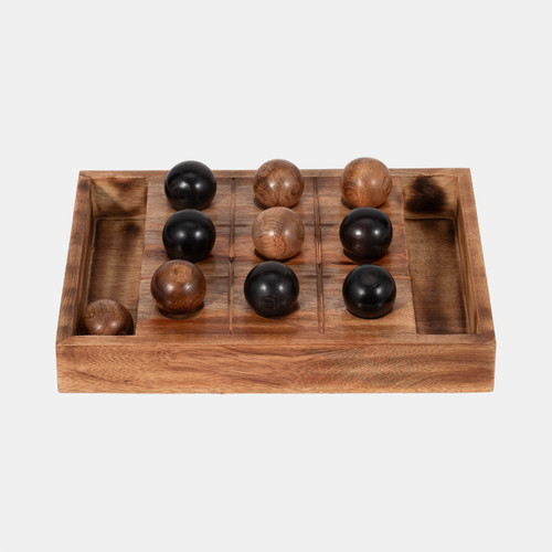Sagebrook Home 12" Tic Tac Toe With Orbs Brown Wishlist Create New