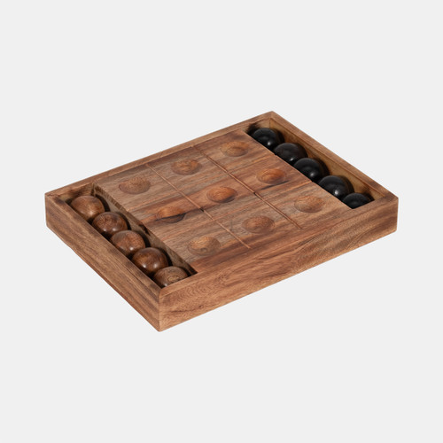 Sagebrook Home 12" Tic Tac Toe With Orbs Brown Wishlist Create New