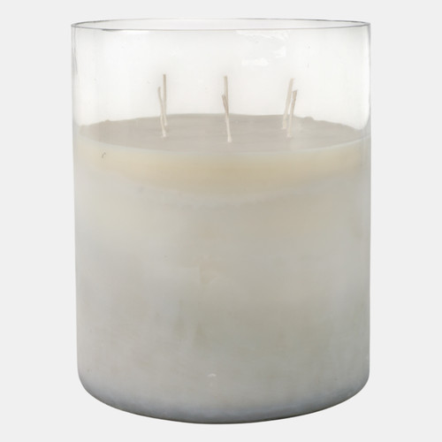 Sagebrook Home 12x10" 349 Oz Jasmine Frosted Glass Candle Clear Wishlist Create New