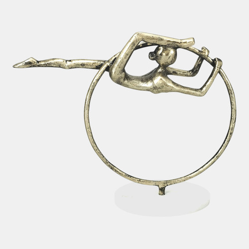 Sagebrook Home 12x11" Gymnast Sculpture On Marble Base Antique B Wishlist Create New