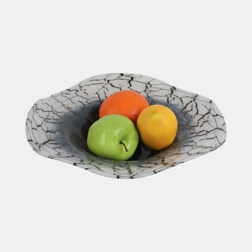 Sagebrook Home 12x12" Abstract Glass Bowl With Veining White/bla Wishlist Create New