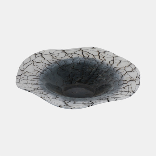 Sagebrook Home 12x12" Abstract Glass Bowl With Veining White/bla Wishlist Create New