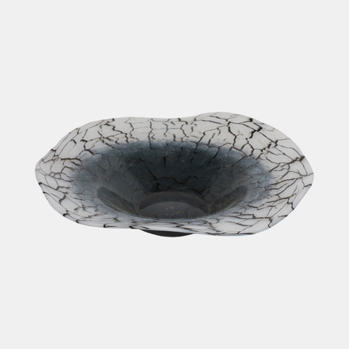 sagebrook home 12x12" Abstract Glass Bowl With Veining White/bla Wishlist Create New