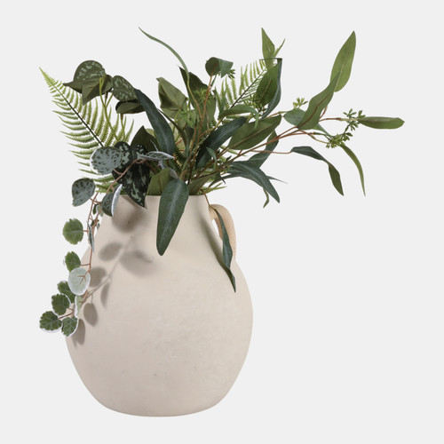 Sagebrook Home 12x12" Paper Mache Jug W/ Rattan Handle Ivory Wishlist Create New