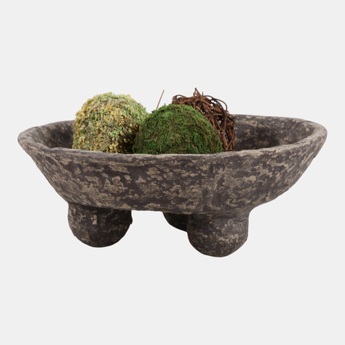 Sagebrook Home 12x12" Paper Mache Knobby Footed Bowl Rustic Brow Wishlist Create New