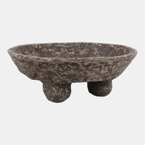 Sagebrook Home 12x12" Paper Mache Knobby Footed Bowl Rustic Brow Wishlist Create New