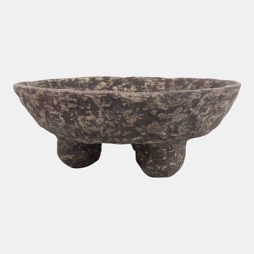 Sagebrook Home 12x12" Paper Mache Knobby Footed Bowl Rustic Brow Wishlist Create New