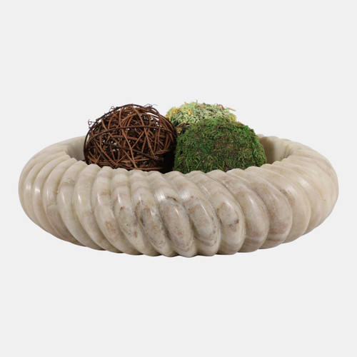 Sagebrook Home 12x12" Ribbed Marble Bowl Beige Wishlist Create New