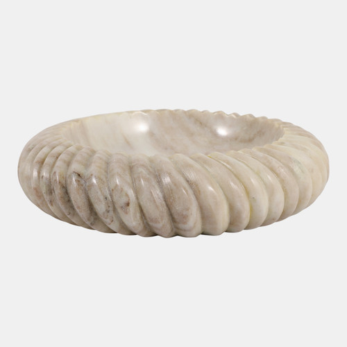 sagebrook home 12x12" Ribbed Marble Bowl Beige Wishlist Create New