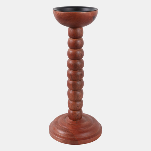 sagebrook home 12x5" Stacked Pillar & Taper Holder Walnut Wishlist Create New