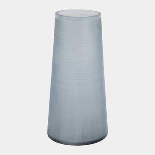 sagebrook home 12x6" Etched Lines Tapered Glass Vase Blue Wishlist Create New