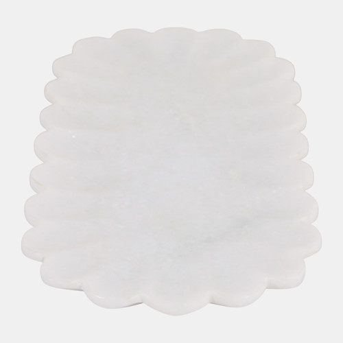 Sagebrook Home 12x6" Flat Scallop Edge Marble Tray White Wishlist Create New