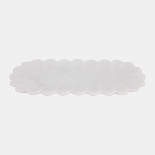 sagebrook home 12x6" Flat Scallop Edge Marble Tray White Wishlist Create New