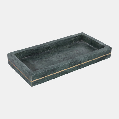 Sagebrook Home 12x6" Marble Tray With Brass Inlay Green Wishlist Create New