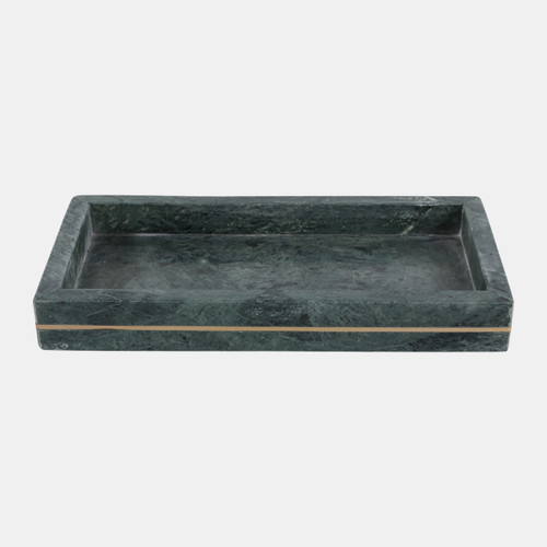 sagebrook home 12x6" Marble Tray With Brass Inlay Green Wishlist Create New