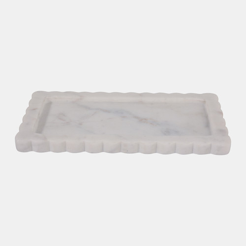 sagebrook home 12x6" Scallop Edge Marble Tray White Wishlist Create New