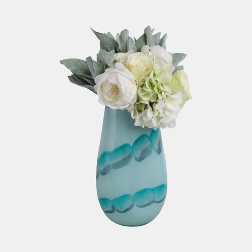 Sagebrook Home 12x7" Bead Pattern Glass Vase Blue Wishlist Create New