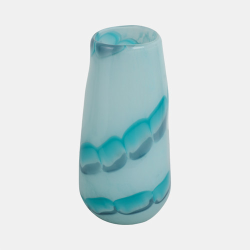 Sagebrook Home 12x7" Bead Pattern Glass Vase Blue Wishlist Create New