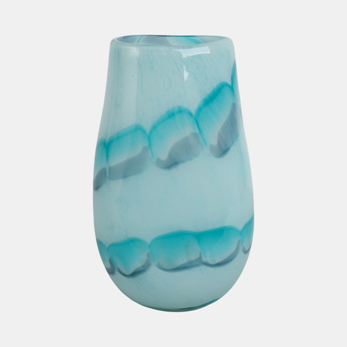 sagebrook home 12x7" Bead Pattern Glass Vase Blue Wishlist Create New