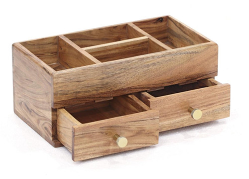 sagebrook home 12x7" Desktop Organizer W/ 2 Drawers Natural Wishlist Create New