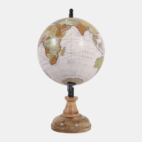 Sagebrook Home 12x7" Globe On Wood Base Natural Wishlist Create New