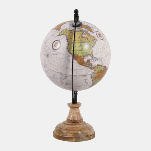 Sagebrook Home 12x7" Globe On Wood Base Natural Wishlist Create New