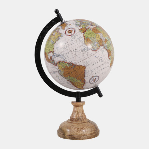 sagebrook home 12x7" Globe On Wood Base Natural Wishlist Create New
