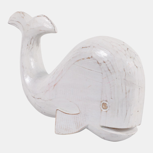 Sagebrook Home 12x8" Alibizia Wood Whale White Wishlist Create New