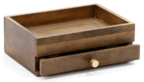 sagebrook home 12x8" Desktop Organizer W/ Drawer Natural Wishlist Create New