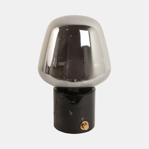 Sagebrook Home 12x8" Glass Shade On Marble Base With Switch Blac Wishlist Create New
