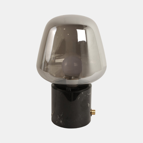 Sagebrook Home 12x8" Glass Shade On Marble Base With Switch Blac Wishlist Create New