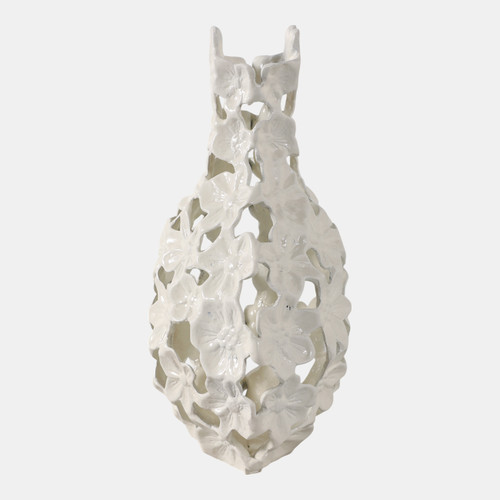 Sagebrook Home 12x9" Cut-out Flower Metal Vase Ivory Wishlist Create New