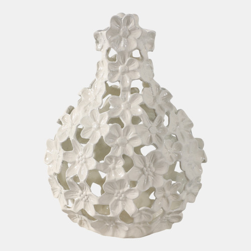 Sagebrook Home 12x9" Cut-out Flower Metal Vase Ivory Wishlist Create New