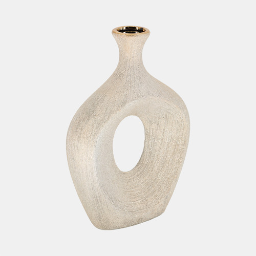 Sagebrook Home 13" Beaded Oval Vase Cut-out Champagne Wishlist Create New