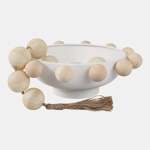 Sagebrook Home 13" Bowl With Large Wooden Knobs White Wishlist Create New