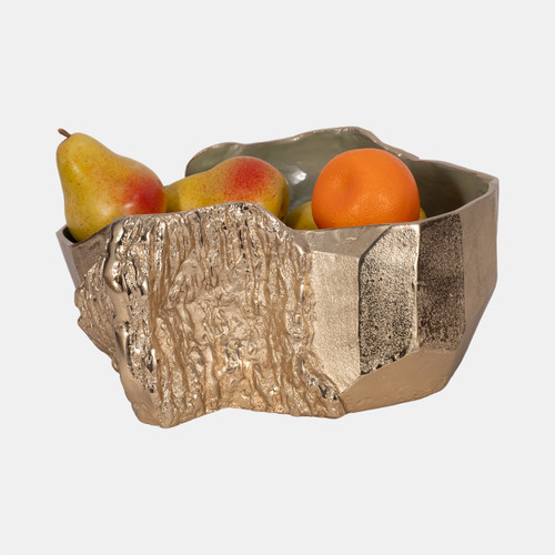 Sagebrook Home 13" Metal Trunk Bowl With Color Inside Gold/green Wishlist Create New