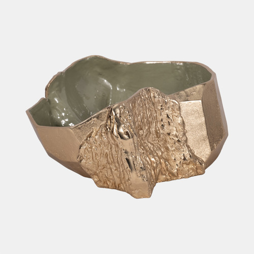 Sagebrook Home 13" Metal Trunk Bowl With Color Inside Gold/green Wishlist Create New