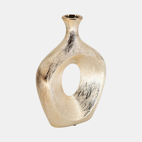 Sagebrook Home 13" Scratched Oval Vase Cut-out Champagne Wishlist Create New