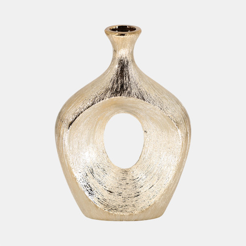 sagebrook home 13" Scratched Oval Vase Cut-out Champagne Wishlist Create New