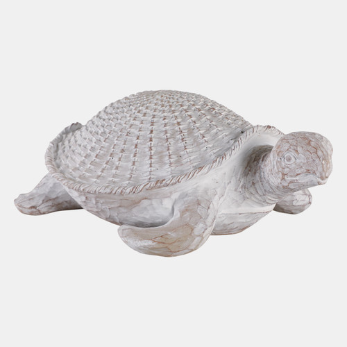Sagebrook Home 13" Sea Turtle Woven Pattern White Wishlist Create New