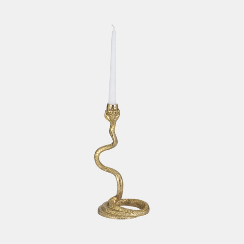 Sagebrook Home 13" Snake Taper Candle Holder Gold Wishlist Create New