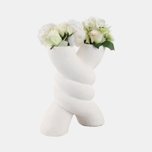 Sagebrook Home 13" Twisted X Shape Terracotta Vase White Wishlist Create New