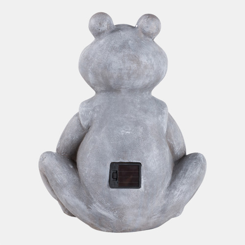 Sagebrook Home 13x10" Sitting Frog With Solar Flowers Grey Multi Wishlist Create New