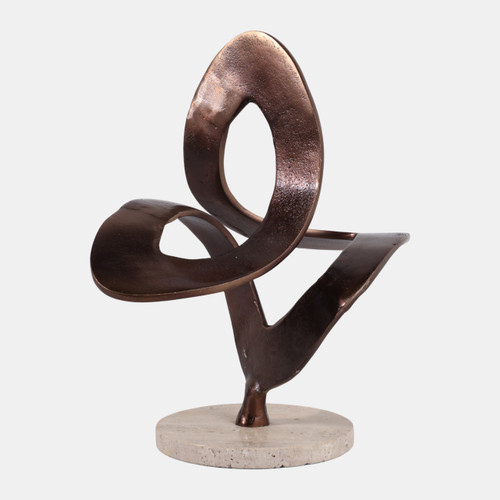 Sagebrook Home 13x11" Swirl Sculpture On Travertine Base Bronze Wishlist Create New
